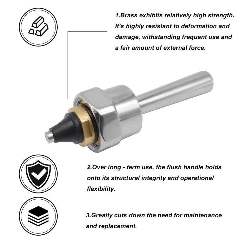 Manual Flush Valve Handle Assembly,Polished Chrome & Brass Piston Design,Compatible with American Standard M962918-0020A,for Ultima Series Piston-Type Urinals&Toilets Replacement Parts