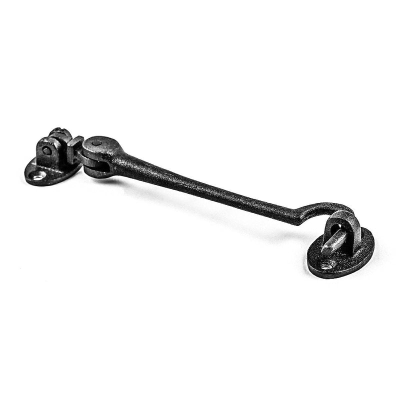 Renovators Supply Manufacturing Door Latch Lock 6 in. Cast Iron Swivel Style Hook and Eye Latch for Door in Oil Rubbed Bronze Finish with Mounting Hardware Pack of 2 6-inch Swivel Hook