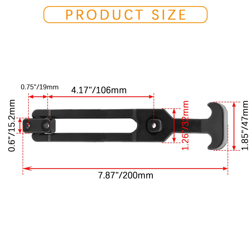 BokWin 2 Pcs Rubber Draw Latch T Handle,7.87 Inch Flexible Hasp Latch for Tool Box Golf Cart Cooler(Black) 7.87 inch Black
