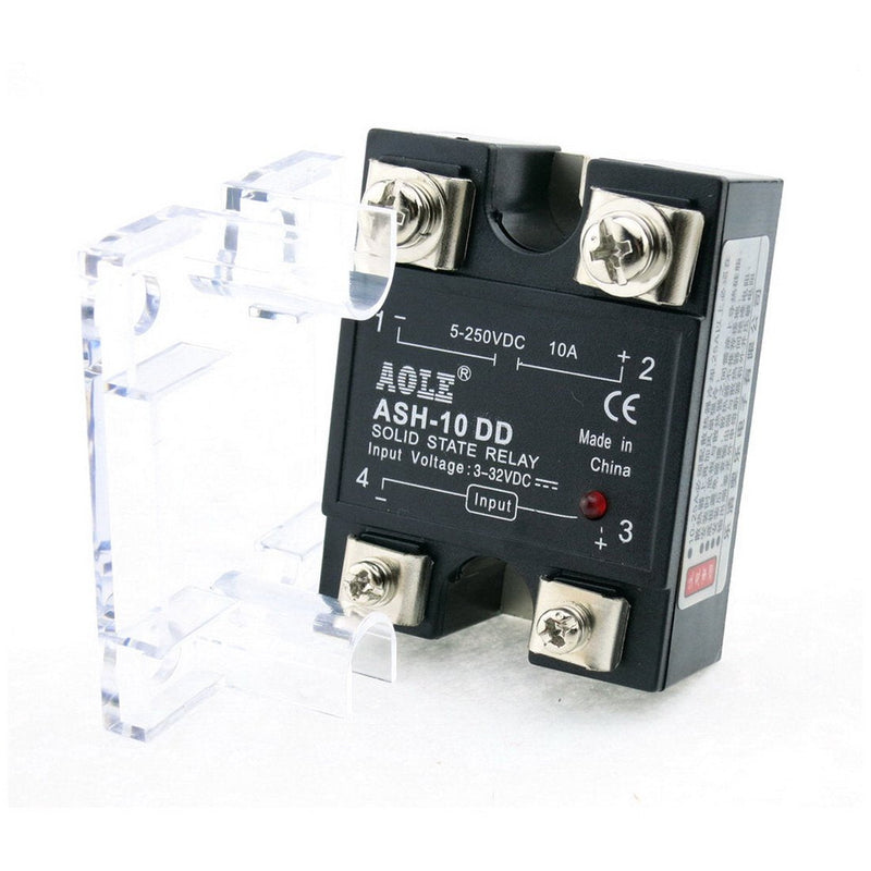 WerFamily SSR Solid State Relay SSR-10DD DC-DC 3-32V DC / 5-250V DC / 10A DC to DC