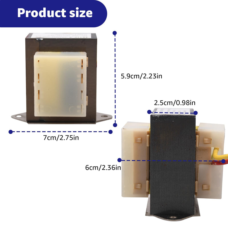 46-24124-06 HVAC Transformer, Replacement for Rheem Furnace Parts 40 VA 120/24V Channel 2 Hole Mount Model
