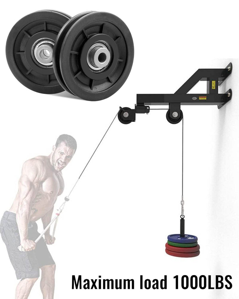 2 PCS 3.5Inch/90mm Nylon Bearing Pulley Wheel, Silent Bearing Replace for Garage Gym Equipment Pulley System, Universal Wearproof Bearing Maximum Working Load of 1000 LBS 2 Pack - NewNest Australia