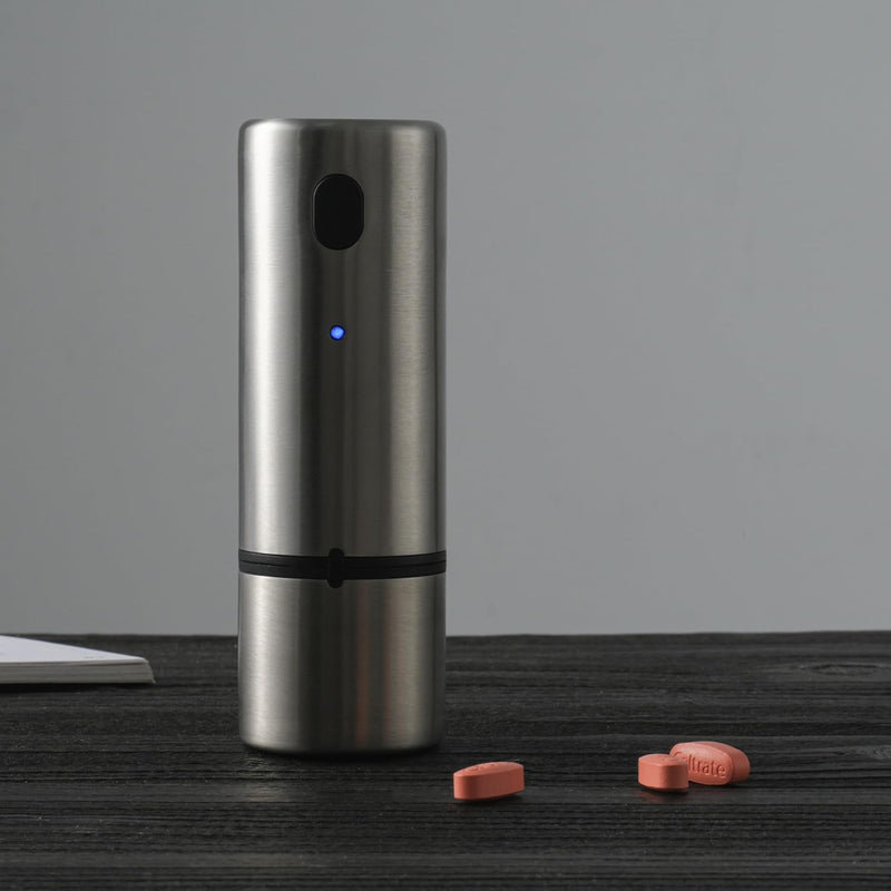 Remedic Cordless, Electric Pill Crusher & Grinder – Compact Stainless Steel Tablet Pulverizer – Rechargeable & Portable – One-Touch Operation – Fine Powder for Seniors, Pets, Kids – Herb Grinder
