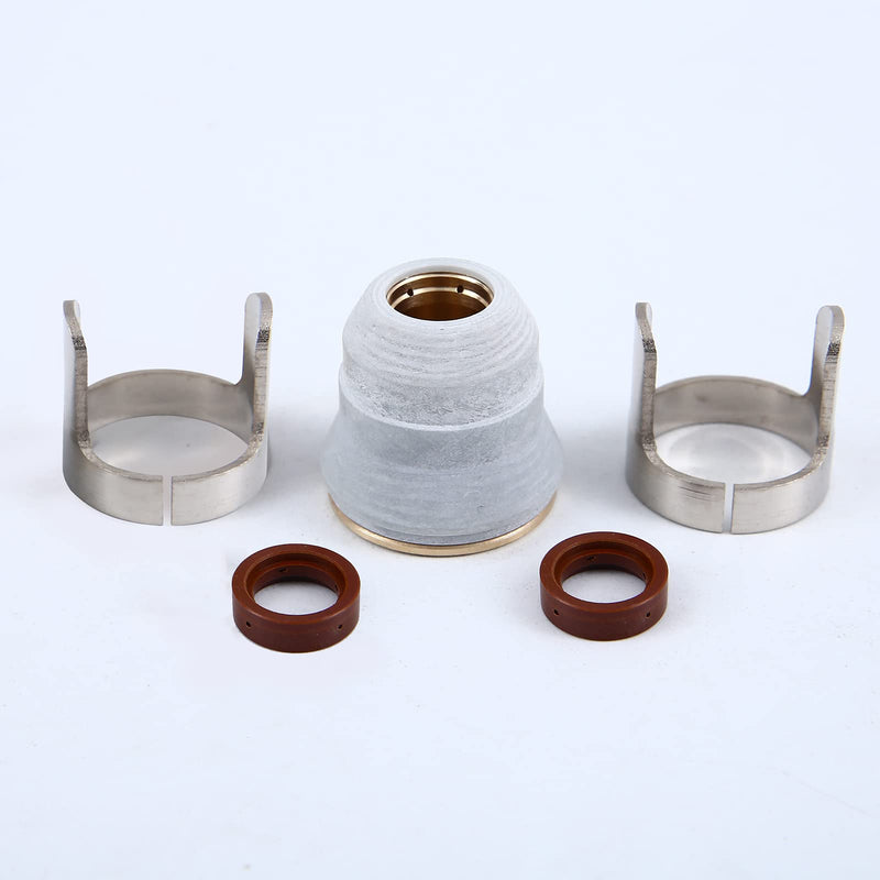 45Pcs IPT60 Kit Electrode Flat Tip 0.039'' 1.0mm Shield Cap Stand Off Fit for Tecmo IPT-60 PT-60 IPT-40 PT40 Plasma Cutting Torch Consumables