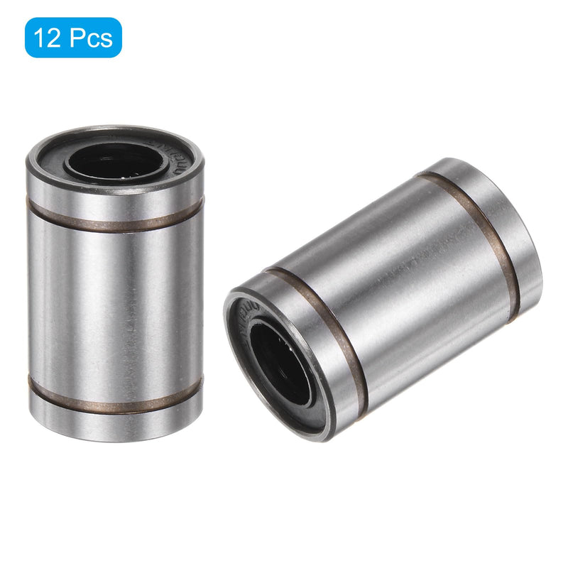 uxcell 12pcs LM10UU Linear Ball Bearings, 10mm Bore Dia, 19mm OD,29mm Length, Linear Motion Bearing for CNC Machine Tool 3D Printer 12