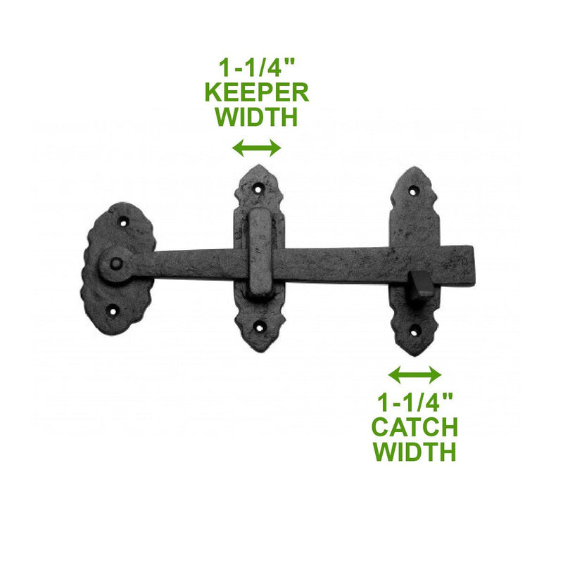 Renovators Supply Manufacturing Gate Latch Lock 6 in. Black Wrought Thumb Latch for Cabinet Doors and Gateswith Mounting Hardware