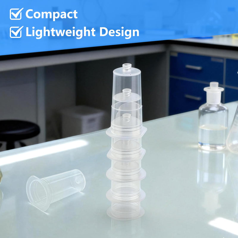 100 Pack Luer Lock Adapters, Transparent Needle Holder Connectors | Luer-compatible transparent connectors designed for laboratory sample handling and industrial workflows.