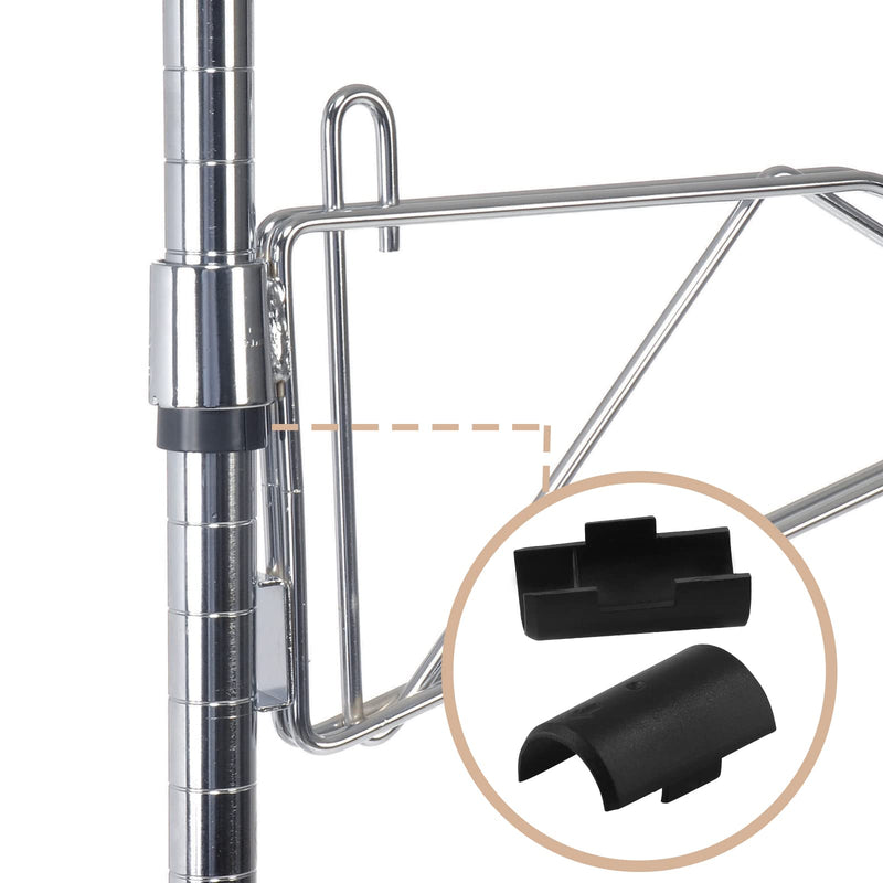50pack 3/4 Inch Wire Shelving Shelf Lock Clips, Plastic Shelving Clips Replacement Black Sleeve Shelf Clips for Post Wood Metal Pole (25 Pair) 3/4" (25Pair)