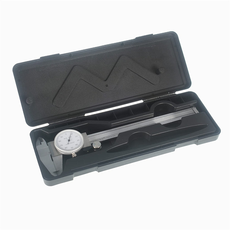 findmall 6" Dial Caliper 0.001 Stainless Steel Caliper Measuring Tool 4-Way Measurement with Plastic Case