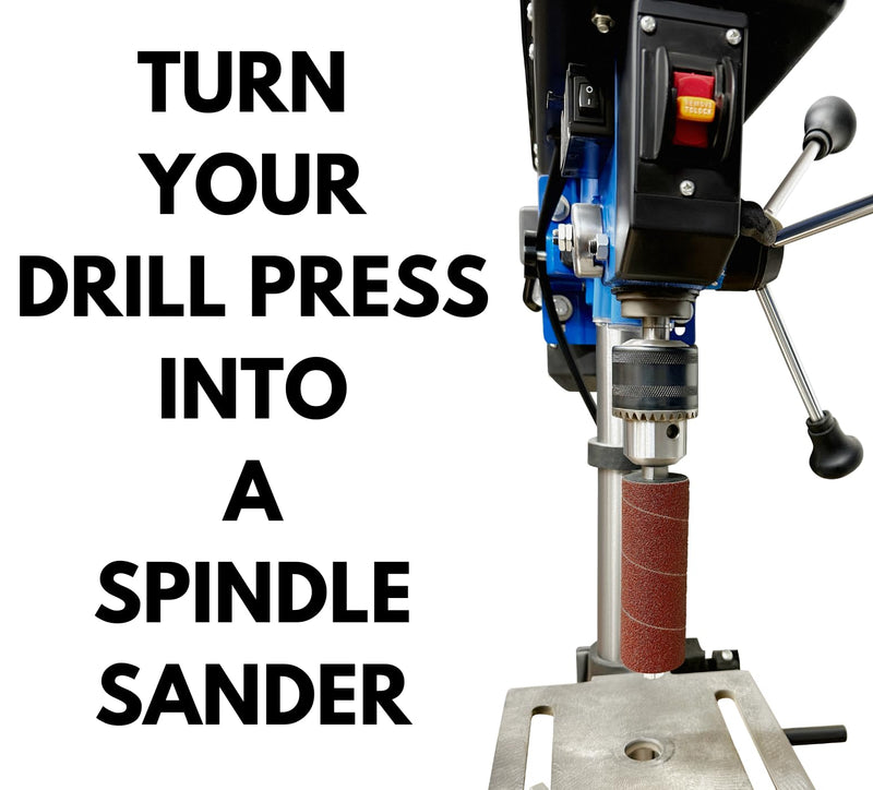 LINE10 Tools 4-1/2 Inch Long Spindle Sander Attachment Kit for Drill Press Sanding Drum and Sleeve Kit, 3/8 Inch Shank, 60, 80 and 120 Grit