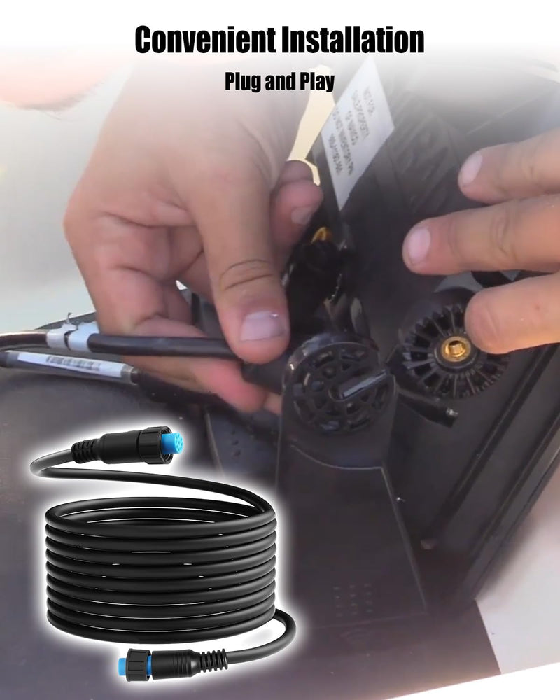 20FT Transducer Extension Cable Fit for Garmin GC 200 GLS 10 GMR | Fit for Fantom 124 126 54 56, GXM 53 54, Panoptix LiveScope, Replace 010-12528-0, Marine Network Cable