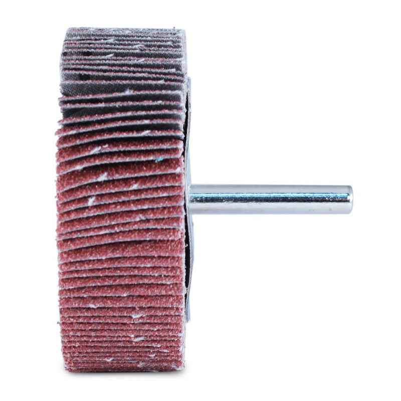 BHA Aluminum Oxide Shank Mounted Flap Wheels, 3” x 1” x 1/4”, 120 Grit - 5 Pack
