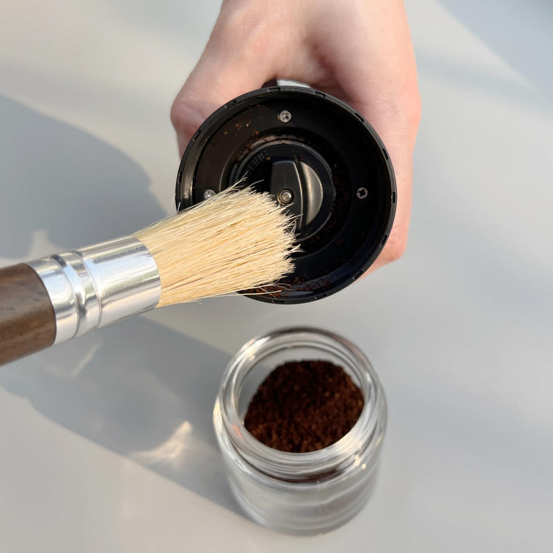 Coffee Grinder Cleaning Brush, Espresso Machine Brush Cleaner Tool with Wooden Handle and Natural Bristles for Barista Home Kitchen