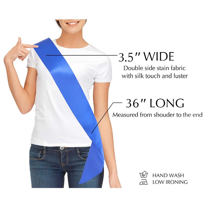 Blank Satin Sash, Plain Sash, Party Decorations, Make Your Own Sash (Royal Blue) Royal Blue