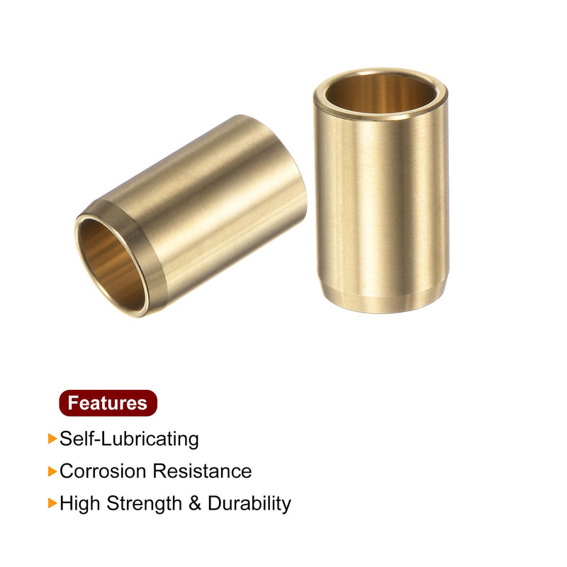 HARFINGTON 2pcs Sleeve Bearings 1/2" Bore 5/8" OD 1" Length Wrapped Oilless Bushings Brass Alloy for Transmission Conveyor Systems 1/2" x 5/8" x 1"
