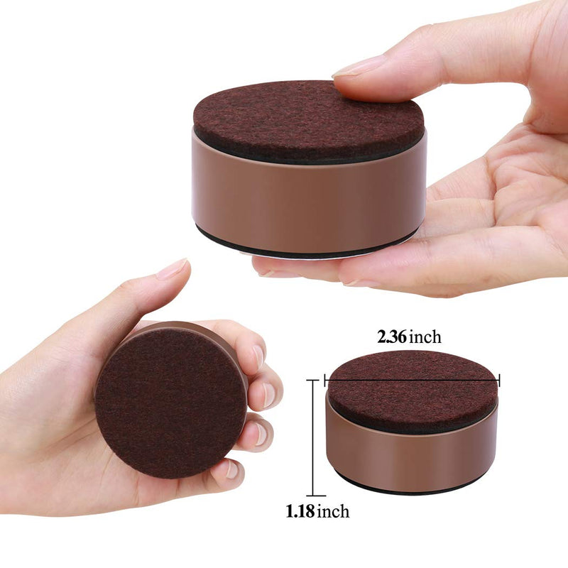 Ezprotekt 1.2 Inch Bed and Furniture Risers, Heavy Duty Round Sofa Tables Couch Chair Risers, Width 2.4"-Adds 1.2" Height, Supports 20,000 lbs, Protect Carpet & Floors from Scratches(4 Pack, Brown) 1.2"