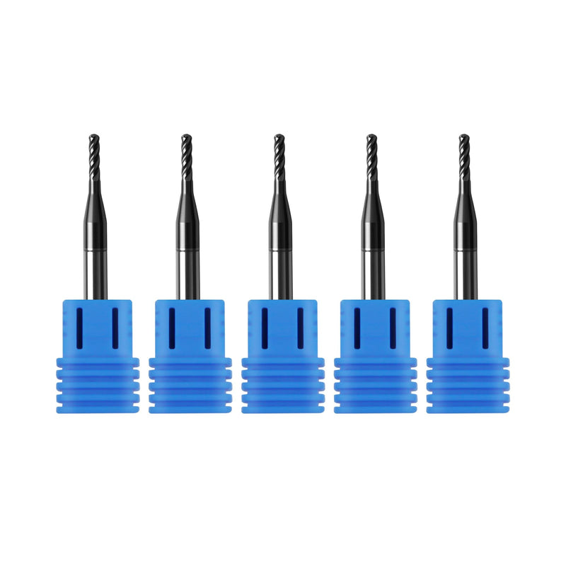 5Pcs 1/16" Carbide Ball Nose End Mills, ALTiN Coated, 4 Flute, Ball End Router Bit for Hardened Steel, Stainless Steel, Alloy Steel, Aluminum, CNC Router Bits with 1/8" Shank Diameter 1/16 in 5