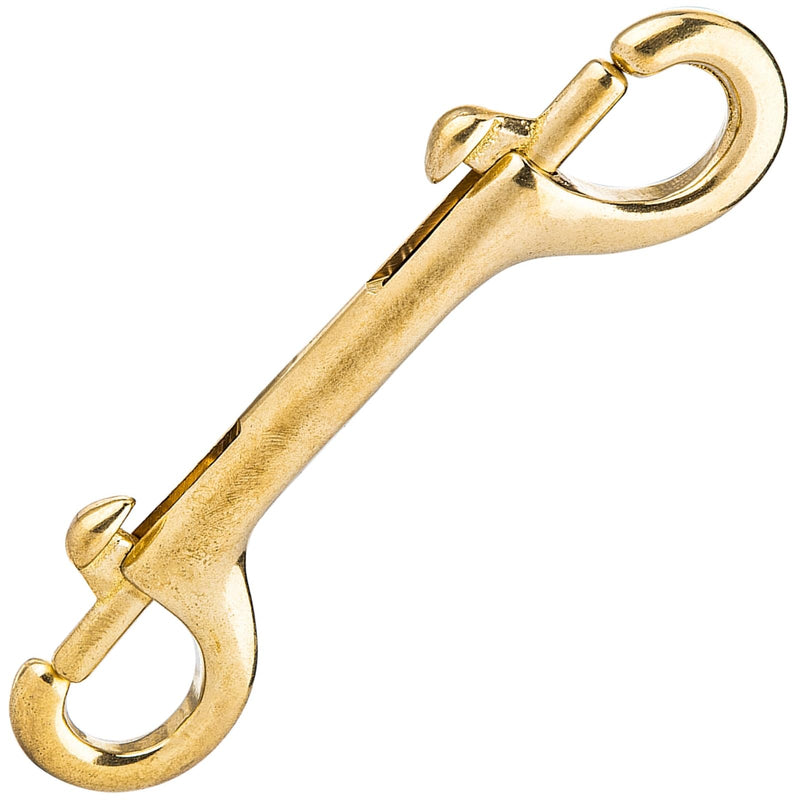 Solid Brass Double Ended Bolt Snap Hook, Marine Grade Double End Scuba Diving Clips, Heavy Duty Trigger Chain Clip Key Holder for Pet Feed Bucket Hammock Horse Tack (2-Pack) (115mm) 115mm - NewNest Australia