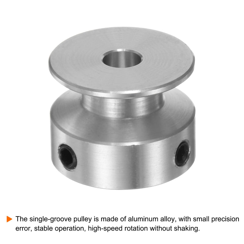 HARFINGTON Single Groove Pulley 5mm Fixed Bore 20mm Outer Diameter Aluminum Alloy with Hex Wrench for Drilling Machine 6mm PU Round Belt 5mmx20mm