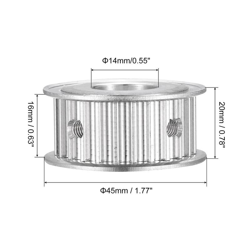 MECCANIXITY 5M 25Teeth Timing Pulley Synchronous Wheel Timing Belt Drive Without Step 5mm Pitch 14mm Bore for Belt, 3D Printer, CNC