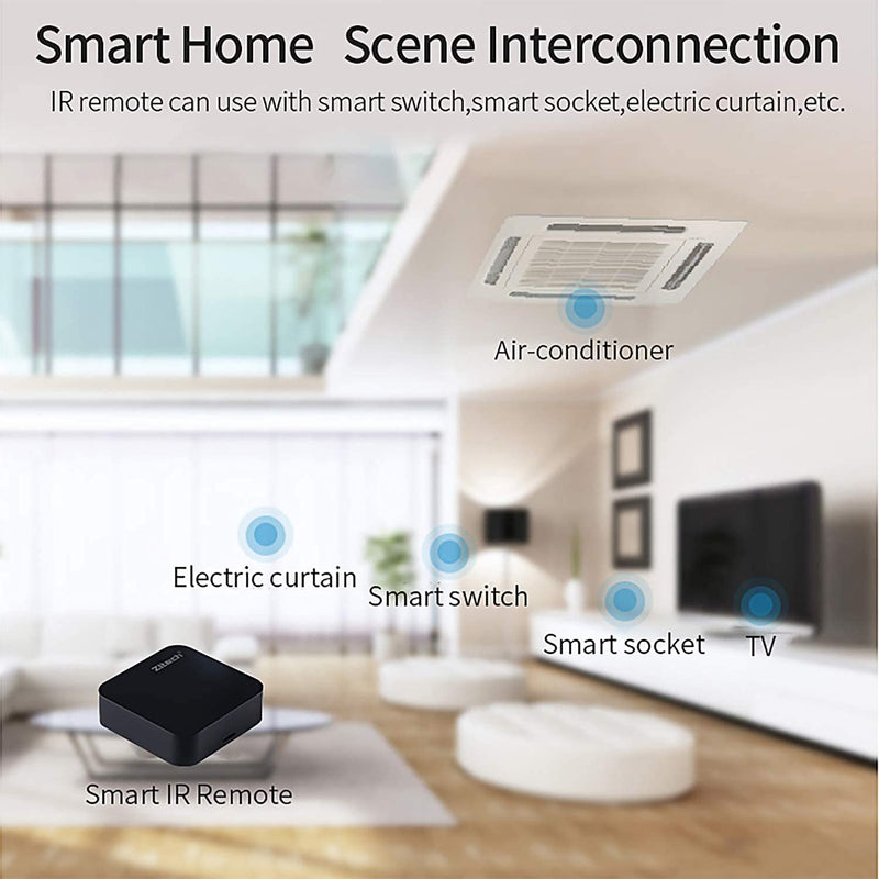 WiFi Smart Remote Controller Smart Home Infrared Universal Remote Blaster,One for All Control AC TV DVD CD AUD Air Conditioner SAT etc,No Hub Required Compatible with Alexa and Google Home(IR) IR