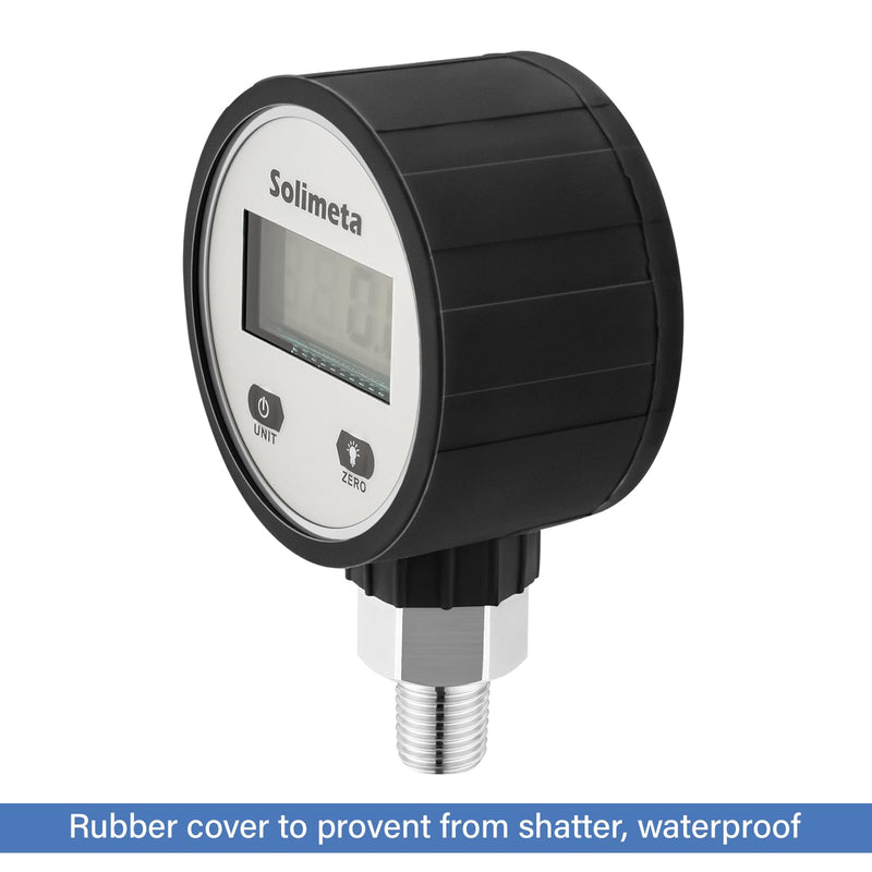 Digital Pressure Gauge, 2-1/2" Dial Size, 1/4" NPT Lower Mount, 0-3500 psi