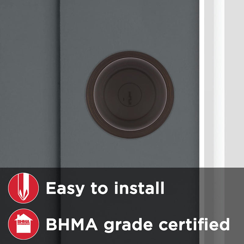 Kwikset 94002-864 Cove Keyed Entry Knob Featuring Smartkey Security In Venetian Bronze Entry (Pack of 1)