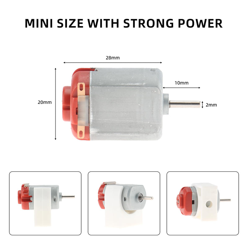 6 Sets DC Motors Kit Mini Electric Hobby Motor 3V-12V 25000RPM with 60PCS Plastic Gears, TT Motor, 2AA Battery Holder, Boat Rocker Switch, Shaft Propeller, Plastic Wheels for DIY Science Projects