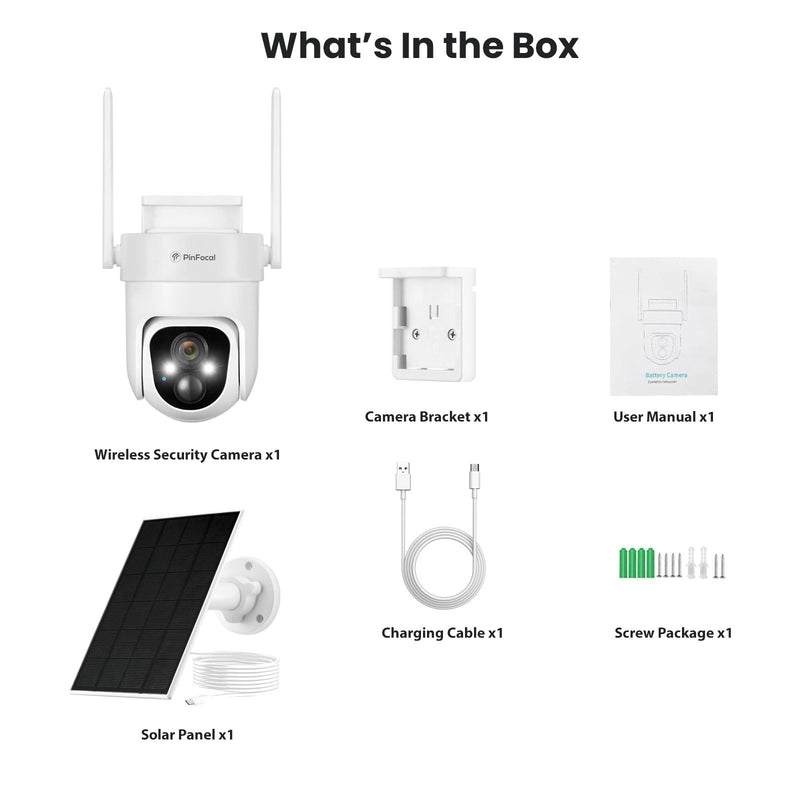 2K Solar Security Camera Wireless Outdoor, 360° View Pan/Tilt Battery Camera for Home Security, Color Night Vision, Spotlight, 2-Way Audio, PIR Motion Sensor, 2.4GHz WiFi Only, Weatherproof