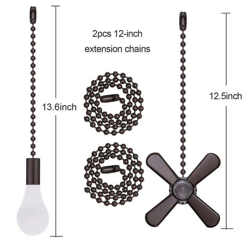 SmoTecQ Lengthened 24 Inch Ceiling Fan Pull Chain Extender with Decorative Frosted Glass Bulb and Fan Cord (ORB) Orb - NewNest Australia