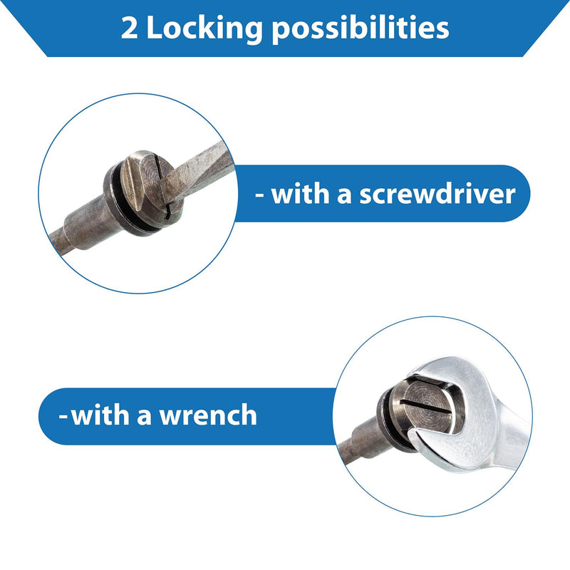 TJR© Mounting Mandrel for Cut-Off Wheels - Versatile 3/8-inch Arbor Hole and ¼-inch Stem with Dual Locking Options with Screwdriver and Wrench - Die Grinder Arbor 1 pc