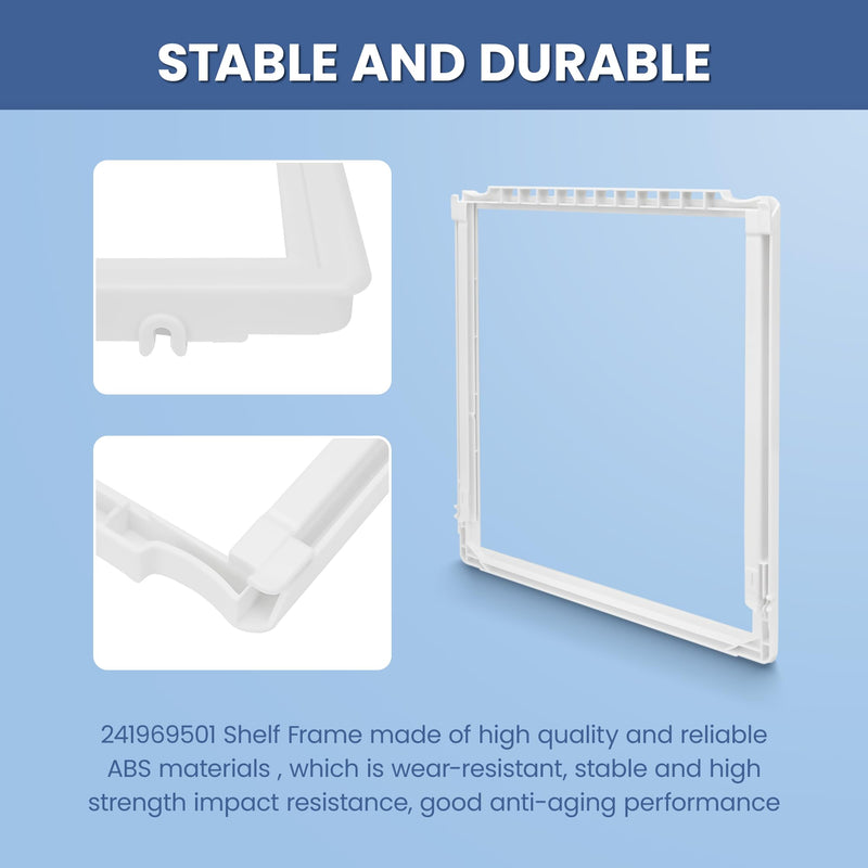 241969501 Refrigerator Shelf Frame Replacement for Frigi-daire Refrigerator FGHS2631PF4A FFSS2615TE0 FFSS2615TS0 LFSS2612TE0 LFSS2612TF0 Shelf Frame Without Glass by Fetechmate - Thick ABS Food-Grade