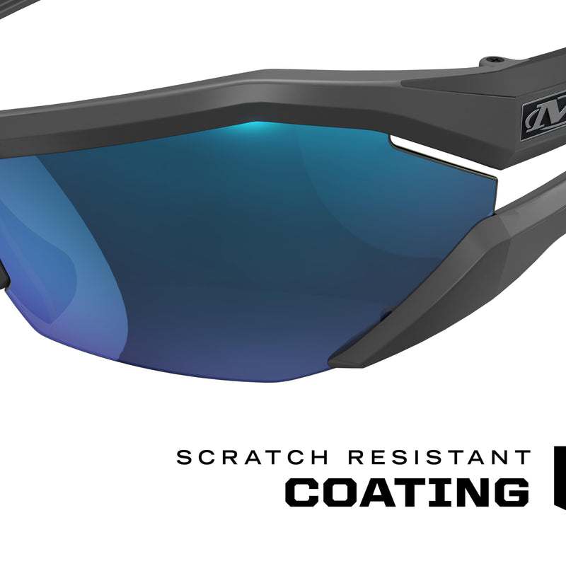 Mechanix Wear: Vision Type-V Safety Glasses with Advanced Anti Fog, Scratch Resistant, Half Framed Protective Eyewear, Lightweight Glasses with Adjustable Arms and Nose (Blue Mirror Lens) Blue Mirror Lens