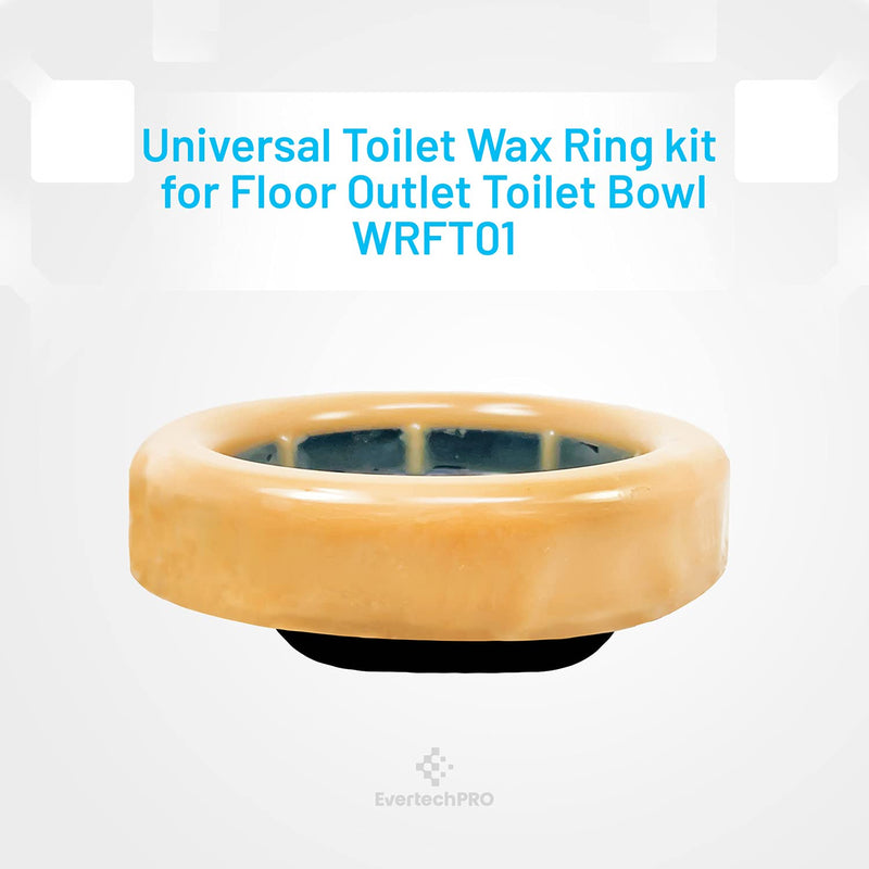 Universal Extra Thick Toilet Wax Ring Replacement Kit for Floor Outlet Toilet Bowl with Black Rubber Flange Funnel Water Tight Seal Gasket Accommodates 3 Inch and 4 Inch Waste Lines
