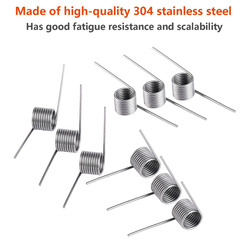 10 PCS Stainless Steel Spring, Mechanical Torsion Spring, 0.5mm Wire Diameter, 4.5mm OD, 9 Laps, 60° Deflection Torsional Spring for Tools Maintenance 0.5mm x 4.5mm x 60 Degrees 9laps