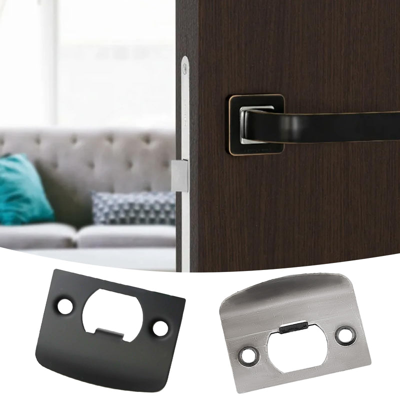 12 PCS Door Strike Plate, Black Deadbolt Strike Plate, Stainless Steel Deadbolt Covers Door Reinforcement Kit