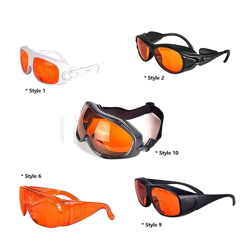 MCWlaser Laser Safety Glasses 190-540nm Protective Goggles CE for UV Lamp Ultraviolet/Blue/Green Laser Absorption Type EP-3 Style 2