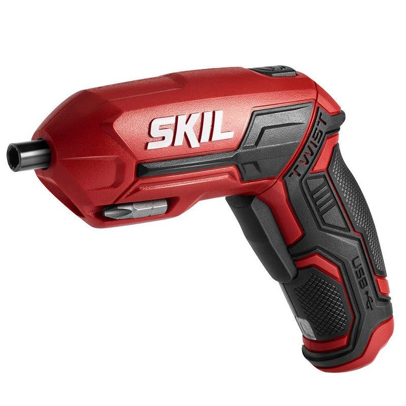 SKIL 4V Pivot Grip Rechargeable Cordless Screwdriver, Includes 9pcs Bit, 1pc Bit Holder, USB Charging Cable - SD561802 4V Pivot Grip Screwdriver_9pc Set