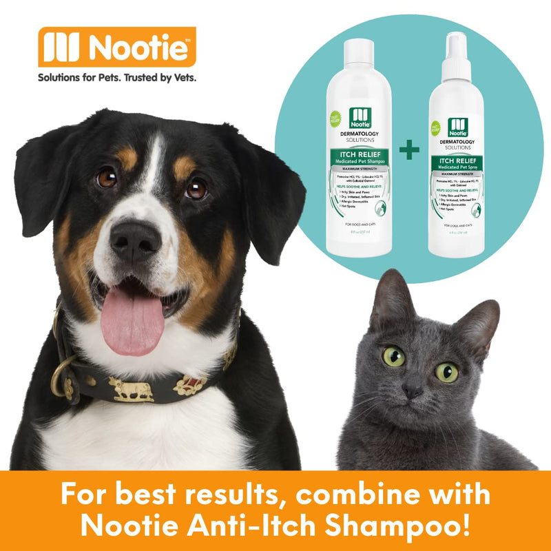 Nootie Itch Relief Shampoo for Dogs and Cats, Relieves Itchy Skin Medicated Pet Shampoo, Sold in over 10,000 Vet Clinics and Pet Stores Worldwide, 8 oz - PawsPlanet Australia