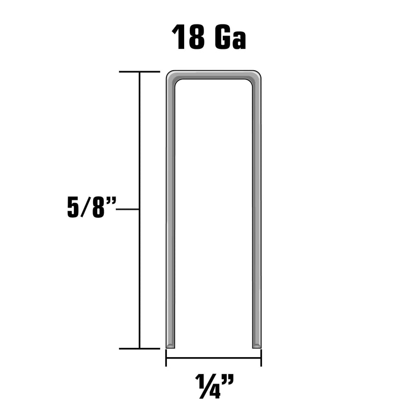 Metabo HPT 1/4 Inch x 5/8 Inch 18 Gauge Electro Galvanized Finish Staples | 1,000 Count | 21100SHPT 1/4" x 5/8" - 18 GA EG