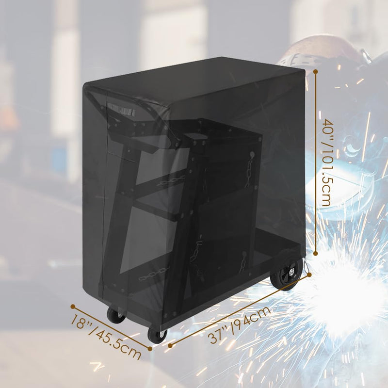 Welding Cart Cover Compatible with Tig Mig Welder Cart and Rolling Welding Cart with 20-80 cu/ft Welding Cylinder (Cover Only) For cart with 20-80 cu/ft Welding Cylinder
