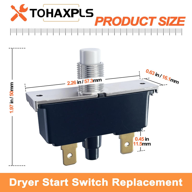 55882 Dryer Start Switch Replacement for Speed Queen Dryer Push to Start Switch, Replacement Part for Clothes Dryers Replaces 51047 52948 52949 52950 53768 55878 55899 56529 56530 91075
