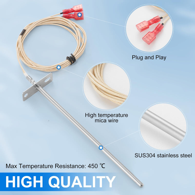 7" Large RTD Probe Temperature Sensor, Fit for Rec Tec/Recteq RT-590 RT-680 RT-700 RT-CMG Beast RT-TMG Chuckwagon Wood Pellet Grills Temperature Probe