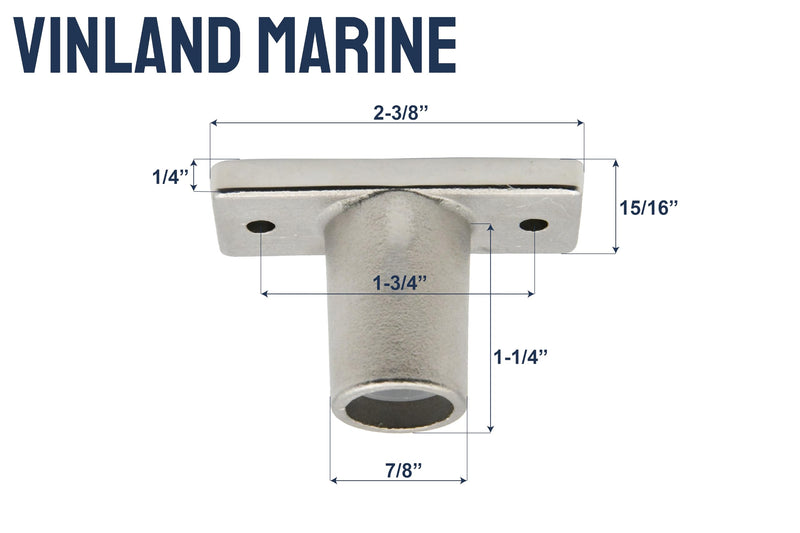 Vinland Marine Oar Lock Socket Side Mount, Edge Mount, Flush Mount, 316 Stainless Steel for Boat Oar Locks, Canoe ores, Row Boat oars, Jon Boat oars, Paddle Boat Parts, Aluminum Row Boat