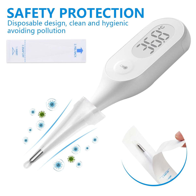 OBTANIM 100 Pieces Disposable Digital Thermometer Probe Covers Clear Temperature Sheath Sleeves for Oral, Rectal, Armpit