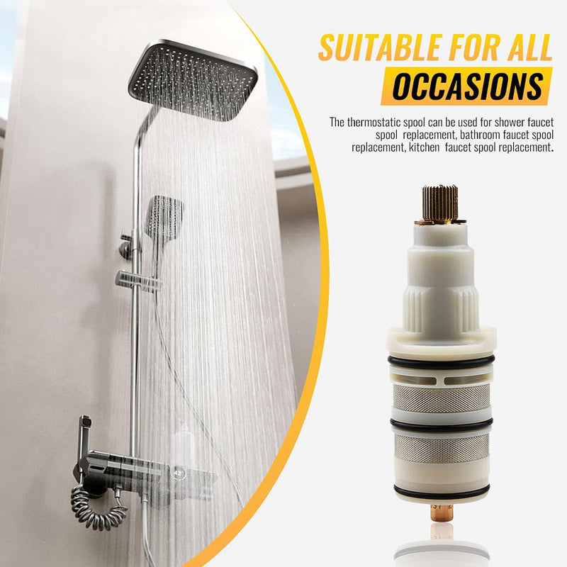 Thermostatic Shower Cartridge Compatible with Moen 147208, Danze Da507874, Kohler 9.13554, Rohl 9.13554 Perrin Rowe Suit for Shower Bathroom Faucet Cartridge Replacement Part S3371 Thermostatic Valve
