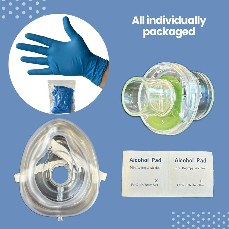 MCR Medical CPR Rescue Mask, Adult/Child Pocket Resuscitator, Hard Case with Wrist Strap