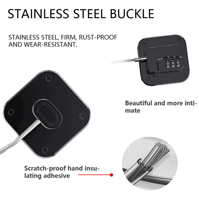 Refrigerator Lock (4 Pack), Heavy Duty Combination Fridge Lock, for Fridge, Cabinets, Window, Drawers and Child Safety Cabinet Lock, Strong Non-Marking Adhesive No Drilling (Black) Black 4pcs