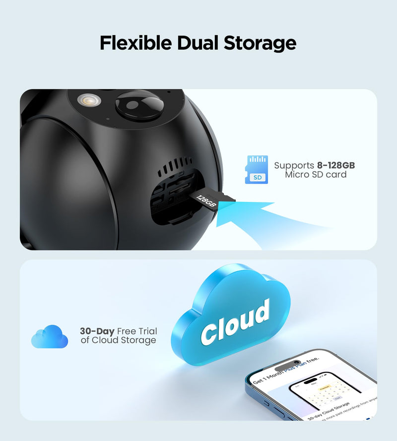 4G LTE Cellular Solar Security Camera Outdoor: No WiFi Solar Powered Security Camera Outdoor Built in SIM Card 2K Battery Wireless Cameras for Home Surveillance Outside 360° Live View Motion Detection 4G Camera - No WiFi