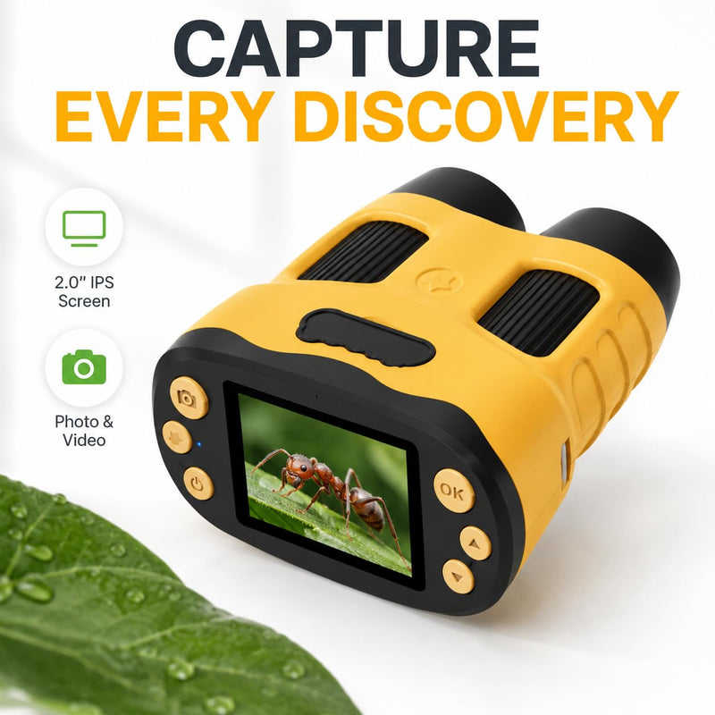 Microscope for Kids, Portable Digital Microscope with 2.0" IPS Screen, Handheld Camera Mini Pocket Magnifying Glass, STEM Toys Birthday Gifts Edu Science Kit for Girls Boys Child Age 4-12